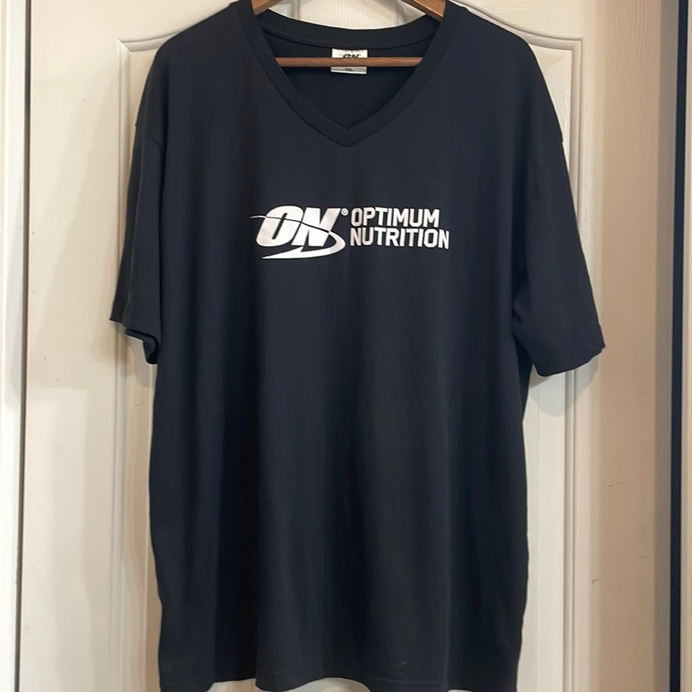 Optimum Nutrition Black V-Neck T-shirt Size 2X
